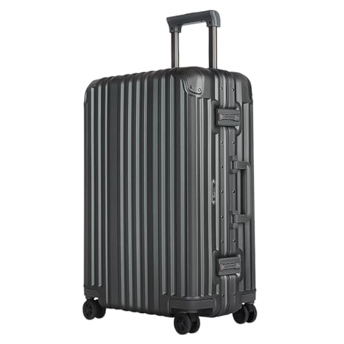Aluminum Frame Suitcase Trolley Suitcase Password Suitcase Cabin Suitcase Travel Suitcase(Grey,28in)