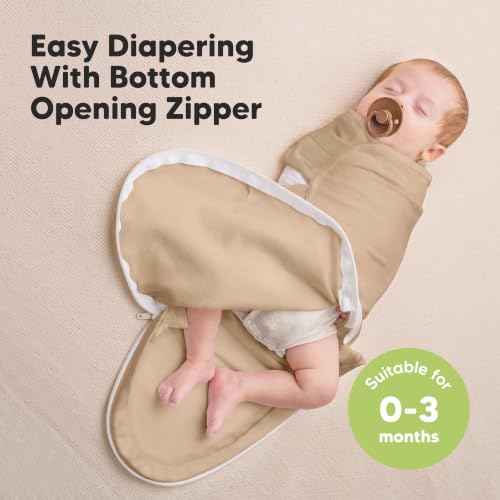 Image of KeaBabies Newborn Swaddles with Zippers, 3pk Baby Swaddle (Ecru, 0-3M) | Organic Cotton Swaddles for Newborn, Baby Swaddle 0-3 Months, Infant, Baby Girls, Boys, Soft & Durable, Easy Diaper Change