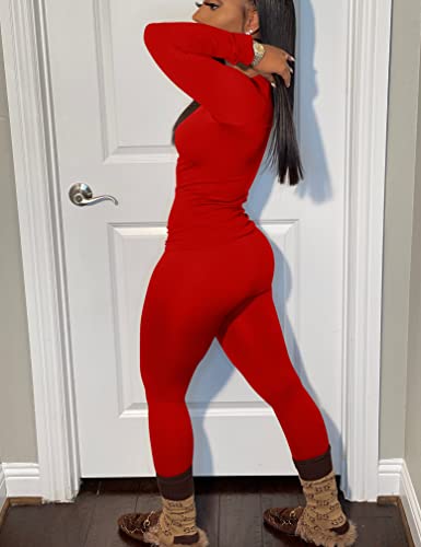 Image of BORIFLORS Women's 2 Piece Track Suits Outfits Workout Long Sleeve Top Jogger Legging Pants Sets