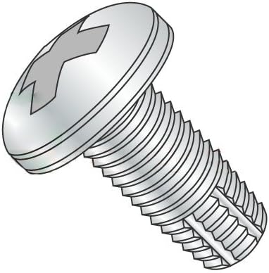#10-24 x 3/4" Thread Cutting Screws, Type F, Pan Head, Phillips Drive, Steel, Zinc Plating, Full Thread (Quantity: 100 pcs)