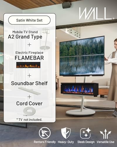 Soporte móvil WALL Seven para TV con chimenea eléctrica miniatura 2