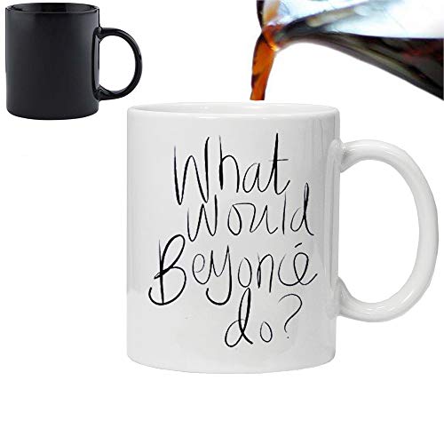 Acen "What Would Beyonce Do en céramique personnalisés Changement Tasse à café/thé Morphing Mug, Blanc, 311,8 Gram Cover