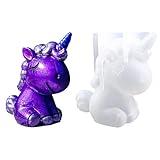 THEXIU Silikonform Einhorn 3D, Einhorn Gießform,Silicon Mold Einhorn, Einhorn Mold,Rayher Giessformen,Silikonform 3D Tiere Resin Beton Harzformen,Kerzenform,Art Resin Silicone Mold Für DIY Handwerk