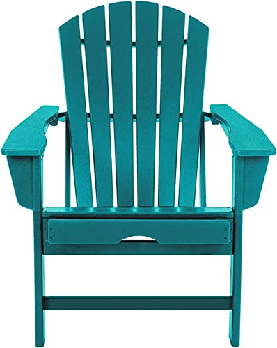Doubob Adirondack Ottoman Outdoor Patio Hdpe Fire Pit Weather Resistant Plastic Lounge Chairs For Beach Backyard Garden Porch Campfire With Cup Holders, Extra Large, Blue #TOP4