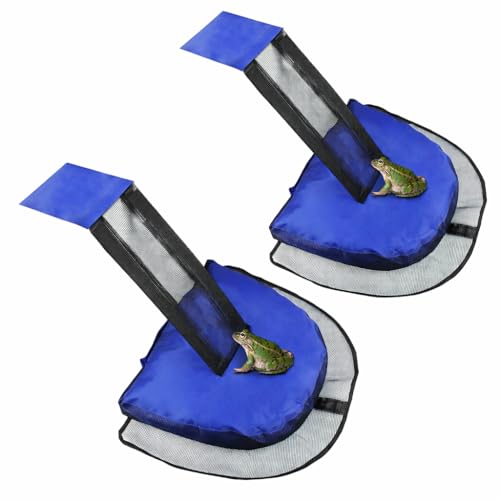 2 Pack Animal Saving Escape Ramp for Pools and Spas, Frog and Animals Saver for The Pool,Floating Ramp Rescues (Blue 2Pack)