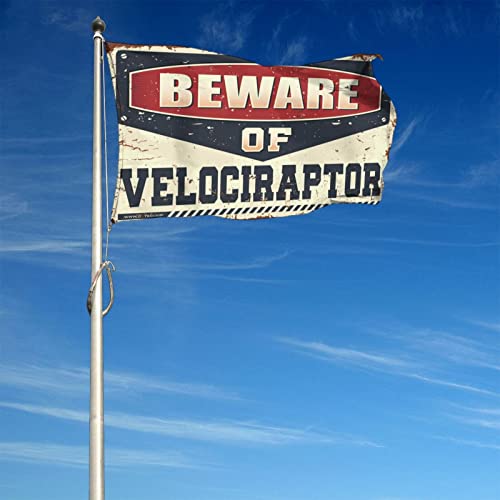 Drapeau de chambre humour vélociraptor déco grand format COTECI - 4