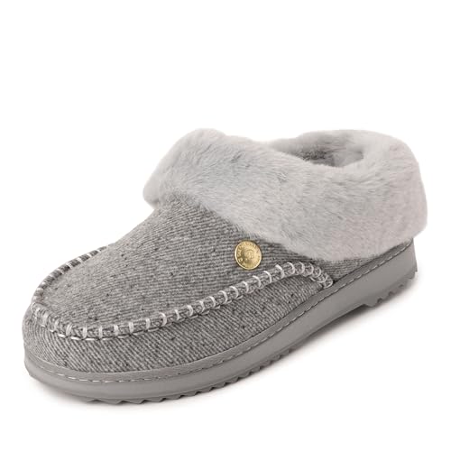 Image of Dearfoams Women's Nyla Felted and Plaid Moc Toe Clog