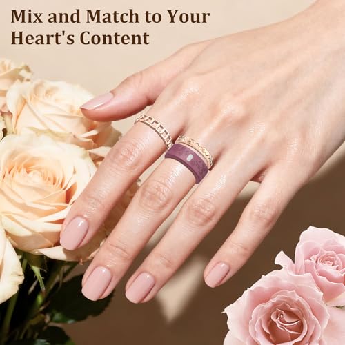 YWXTW Floral Cover for Oura Ring 4/3/ 4 Ceramic/Samsung/Ultrahuman, Support Charging Silicone Ring Protector for Women/G - Additional View