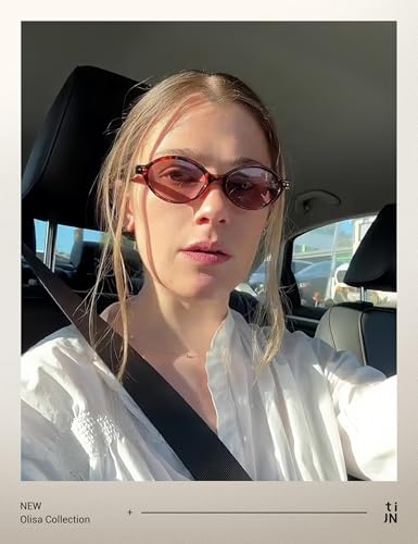 TIJN Olisa Retro Oval Sunglasses for Women Men,Polarized UV Protection Shades,Stylish Frame Sun Glasses,2025 Trendy Sunnies