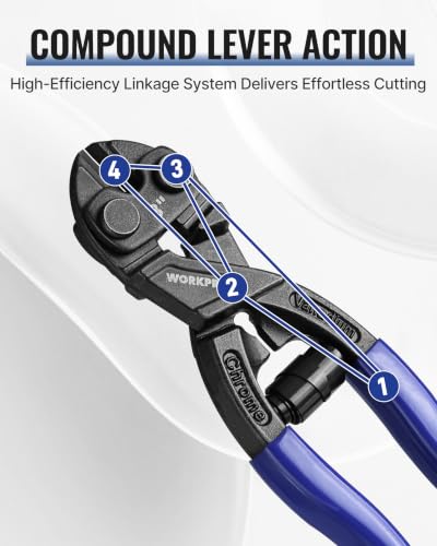 Image of WORKPRO 8-inch Mini Bolt Cutter with Recess and Spring, Blue