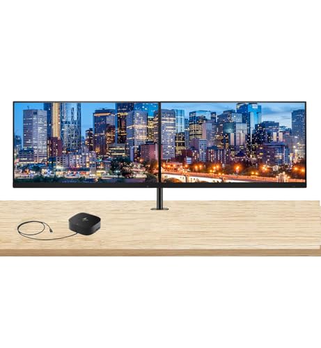 Image of HP Series 5 Pro 24-inch 524pu Full HD (1920 x 1080) 100Hz 5ms LCD Monitor, 2-Pack, Daisy Chain, DisplayPort, USB Hub, USB-C Bundled with Desk Mount Dual Monitor Stand & USB-C Multiport G5 Dock