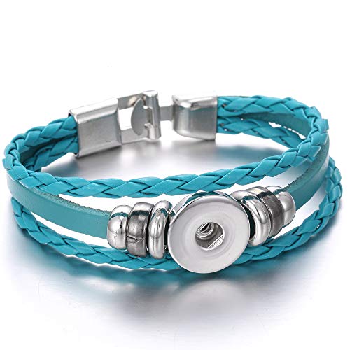15pcs Retro Handmade Braided Snap Charm Button Bracelet Bangle for 18mm Snap Button Jewelry4