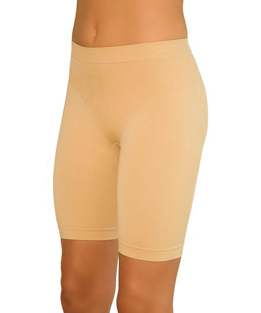 Elegance1234 Women's Tan 2 Pairs Stretchy Cotton Above Knee Shorts (Xx-Large Uk 18 (44), )