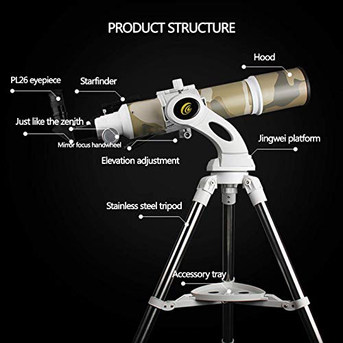 SEESEE.U Astronomisches Teleskop, 640 / 80MM professionelles Erwachsenenteleskop, Jingwei-Desktop-Refraktor, mit Stativ… – Bild 6