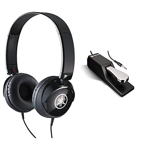 YAMAHA HPH-50B Cuffie Sovraurali, Cuffia On Ear con Meccanismo Girevole 90° & M-Audio SP-2 Pedale di Sustain Universale per Tastiera in Stile Pianoforte