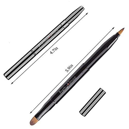 Prettyaimee Retractable Lip Brush Lip Liner Brushes Concealer Dual End Travel Retractable Lipstick Eyeshadow Foundation Makeup Brush Tool #TOP14