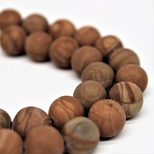 Lynxus Matte Wood Grain Jasper Loose Beads 10mm 37 Beads Per 15.5