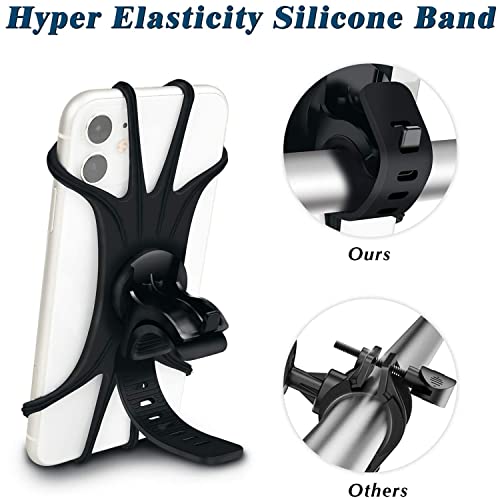 Image of HUMBLE Bike Phone Holder, 360 Rotation Silicone Bicycle Phone Holder /Mount, Universal Motorcycle Handlebar Mount Compatible with 4.0 & 6.7 inches Screen Size of Smartphones (Black)