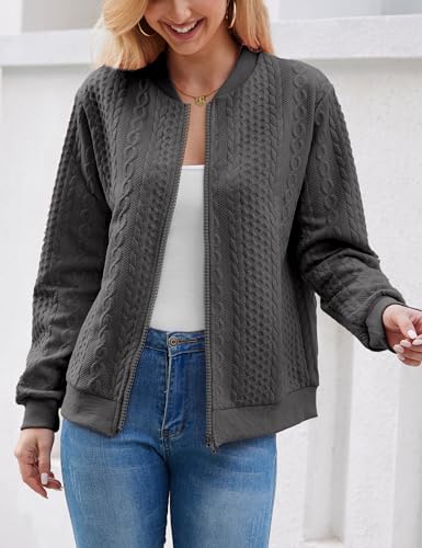 Image of Zip Up Sweatshirts for Women Casual Outfits Cardigan Outerwear Trendy Winter Jackets Coat
