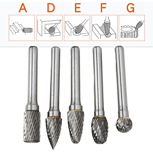 Set de 5 fresas rotativas de carburo de tungsteno 6x10mm miniatura 4