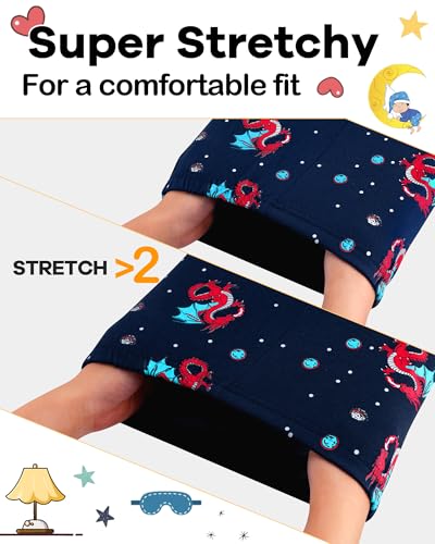 Image of DAUGHTER QUEEN Boys Pajamas Set 100% Cotton Pjs Long Sleeve Pajamas for Big Boys Dragon Pj Kids Sleepwear Clothes Jammies Size 12 11 10-12 Youth Years