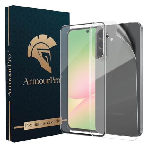 Image of ArmourPro Tempered Glass Compatible for Samsung Galaxy A56 5G (6.7 Inch) With Back Nano Membrane, Edge-to-Edge Protector Coverage With Easy Cleaning Kit | Black