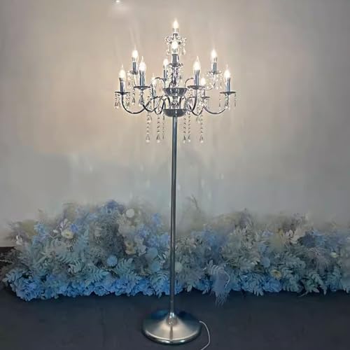 XIAOZHUANGXIONG Decorazioni Nuziali Illuminate Realizzato in Ferro Piegato Pavimento in Piedi Vari Stili Disponibili Puntelli Decorazione per Banchetti Di Famiglia(Color:White,Size:B60*105-155CM)