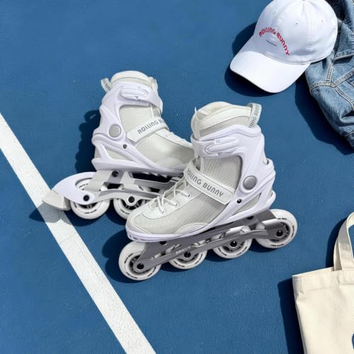Image of Inline Skates PRO for Adult Women - ABEC-9 Bearing with Breathable Lining for Male Female, Optional Brake, Size W 6-9, Black