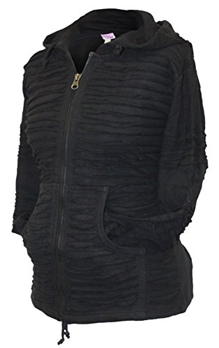 Shopoholic Fashion Women Slashed Razor Cut Hoodie [2XL,Black]