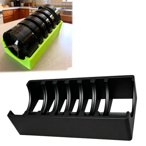 Blender Accessory Organizer Rack Compatible with Magic Bullet, Lid, Ring & Base Storage Holder, 3D Printed Kitchen Drying Rack