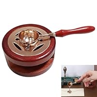 Wax Seal Warmer Melting Set,Wax Seal Kit,Wax Seal Set,Wax Heating Pot with Melting Spoon,Sealing Wax Set,Wax Seal Stamp Set,Wax Warmer Wax Seal Warmer for Arts Crafts Wax Seal Stamp,Braun