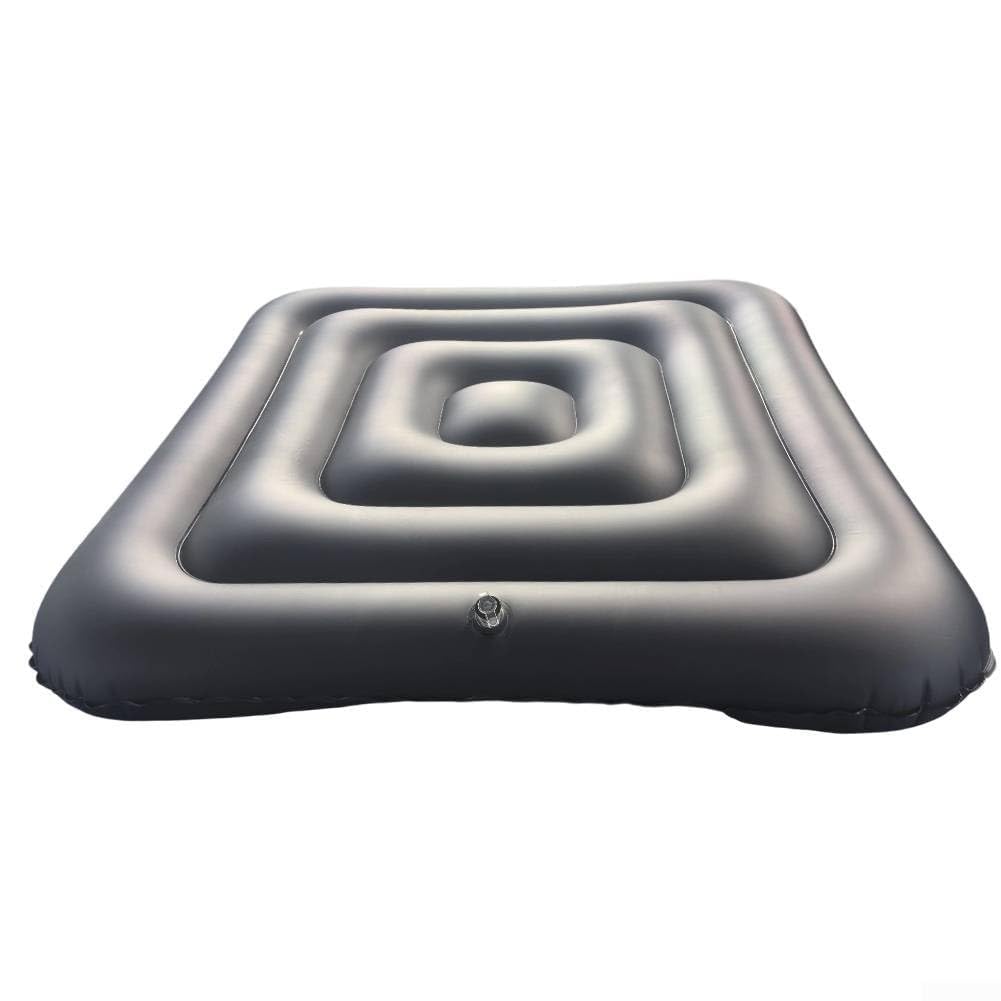 Housse de spa gonflable carrée de 135 cm pour jacuzzi, couvercle isolant en PVC épais pour réduire les pertes de chaleur et empêcher les débris à l'extérieur, gonflage rapide (noir B)