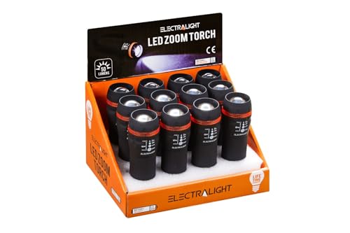 ELECTRALIGHT 65217 Blue Spot 1 W LED Rubberised Zoom Barrel Torch - Black