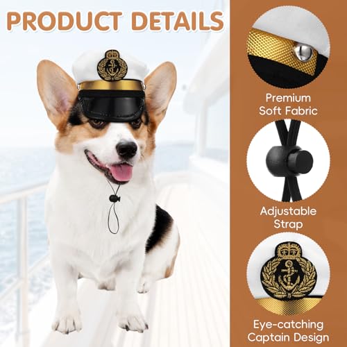Sombrero Capitán para Perros Ajustable M miniatura 3