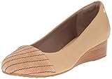 Hush Puppies Women's Britt Admire Wedge Pump, Chino Tan Leather/Suede, 9.5 W US