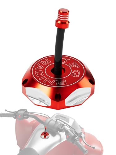 Image of JFG RACING ATV Gas Cap,CNC Fuel Tank Billet Cover for YFZ 450,YFZ450R,Banshee 350 200,Raptor 660 350 250 125,Warrior 350 450,Kodiak 400,Grizzly 660 450 400 350,Bruin 350 250-Red