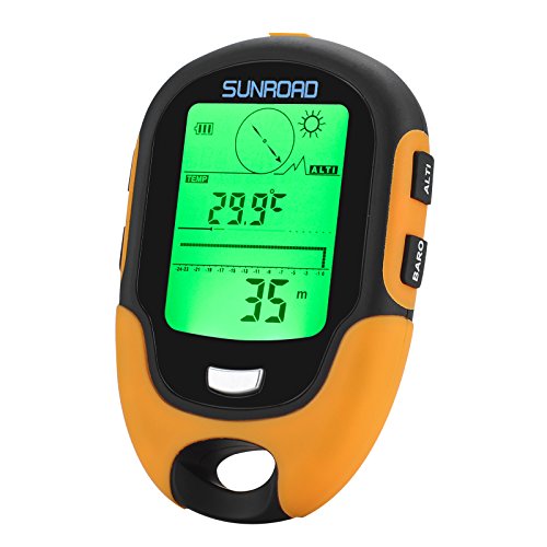 Sunroad FR500 Multifunction Outdoor Altimeter Barometer, Compass, Thermometer, Hygrometer, LED