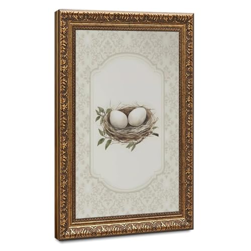 Peinture nid d'oiseau œuf décoration Pâques toile bureau 40x61cm