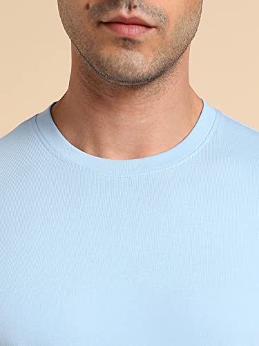 Image of Dennis Lingo Men's Cotton Slim Fit Solid Round Neck T-Shirt
