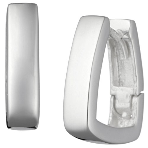 Preisvergleich Produktbild Vinani Klapp-Creolen viereckig glänzend Sterling Silber 925 Ohrringe CVG