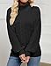 LEANI Women's Turtleneck Long Sleeve Cable Knit Sweaters Winter Pullover Sweaters Jumper Solid Black Small