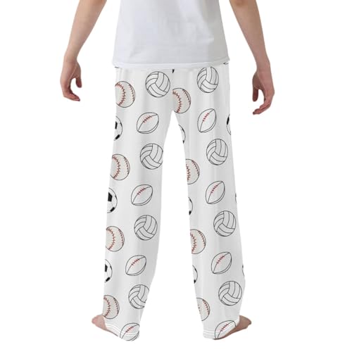 CaTaKu Boys Rugby Baseball Pants for Boys Girls Wide Leg Sweatpants Kids Long Bottoms with Pockets Size 6-14Y2