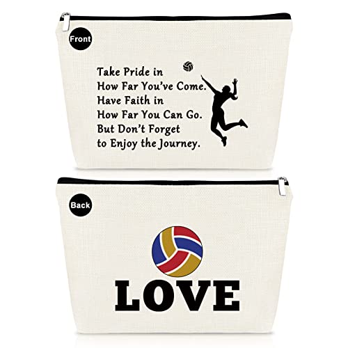 Volleyball Gifts Makeup Bag Volleyball Team Player Lover Christmas Birthday Graduation Gifts for Daughter Friends Sister Inspirational Present Cosmetic Bag Travel Toiletries Pouch