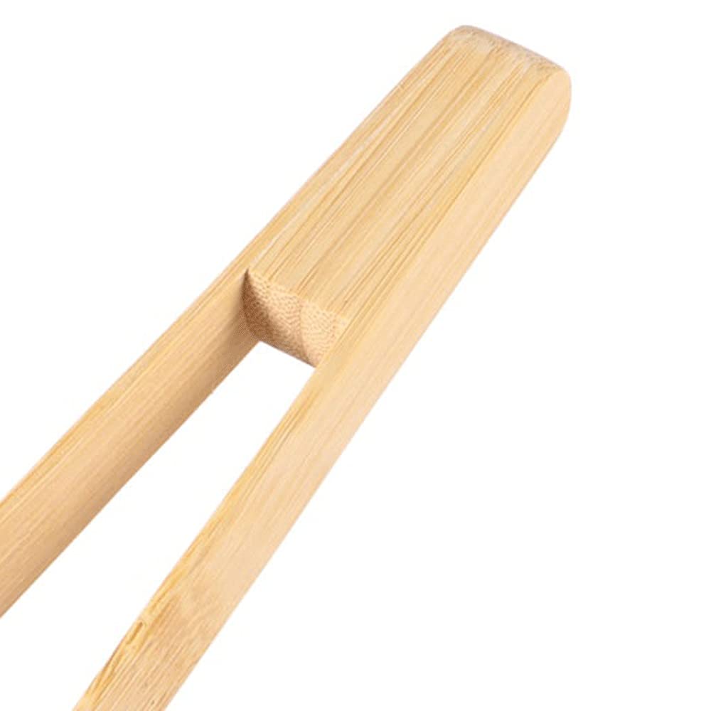 Set 2 Pinze Da Cucina In Bambù: 16,8 E 17,8 Cm – Dritte E Piegate Per Tè, Pane, Insalata E Grill - 5