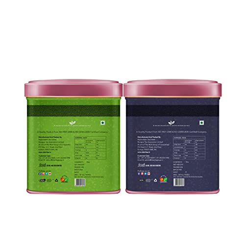 Image of DABRI Original Green Tea Tin Box 40gm & Darjeeling Orthodox Tea Tin Box 80gm - 120gm Combo|Natural Flavoured Loose Leaf|Antioxidant-Rich|Premium Organic Blend| Immunity, Digestion & Stress Support