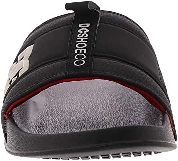 DC Men's Slide Sandal, Black/Grey/Red, 6 | Image 4