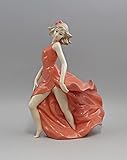 Porzellan-Figur Tänzerin im roten Kleid