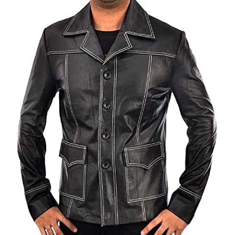 QAWACH Men's Vintage Leather Motorcycle Coat Cover