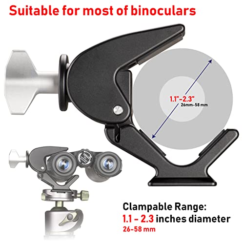Binocular-Tripod-Mount-AdapterARCA-Standard-Quick-Release-Dovetail-14-and-38-Screw-for-Binocular-Tripod-MountClampable-with-Binoculars-26-58-mm-in-Diameter
