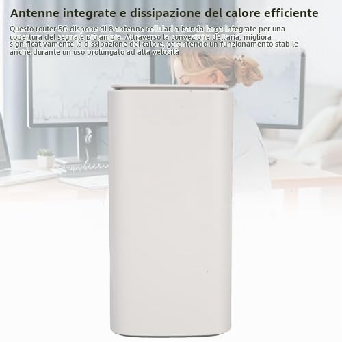 Topiky Router CPE 5G con Slot per Scheda SIM, Router NSA SA WiFi 6 5G Modem Cellulare Dual Band per Modem Internet Wireless Interno per Ufficio Domestico (Spina europea)